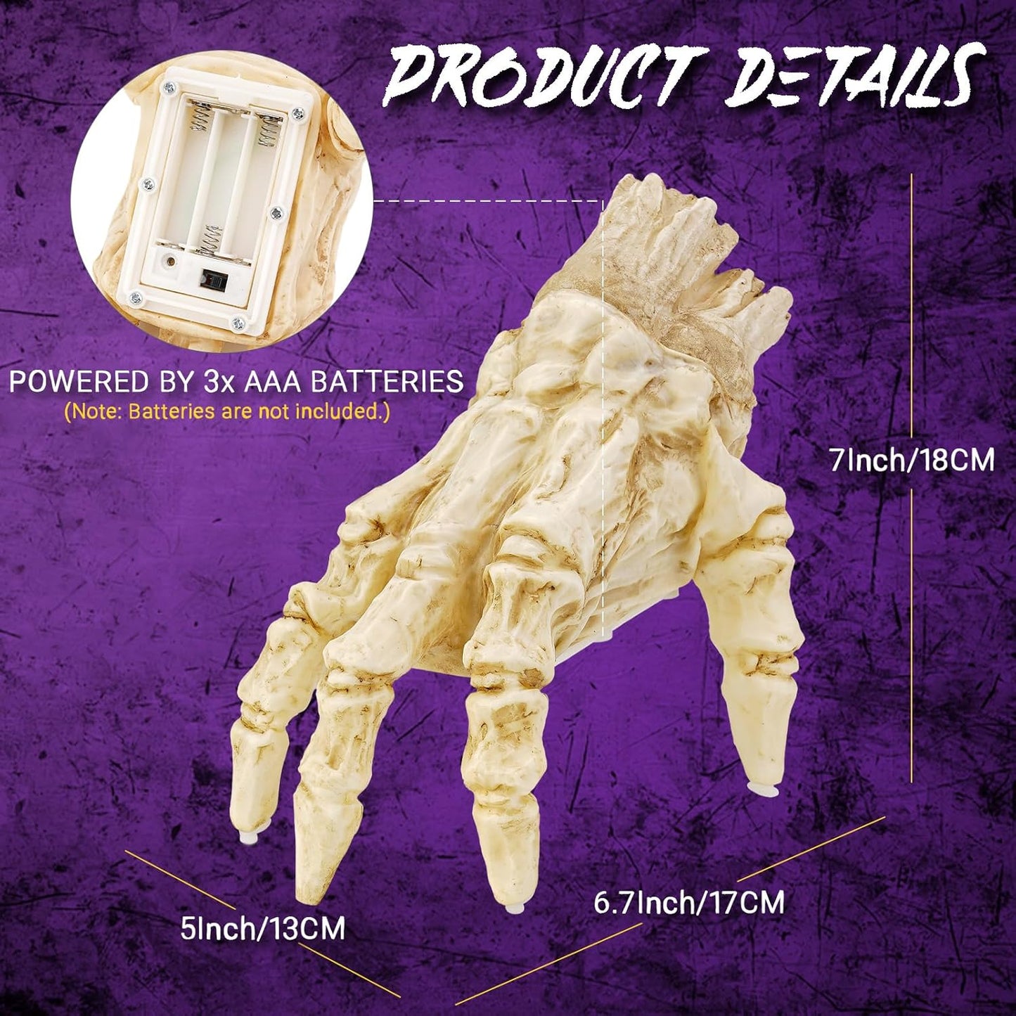 Halloween Skeleton Hand - Walking Toy, Animatronic Horror Prop Decoration, Suitable for Home Party Halloween Interior Decoration