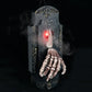 Halloween skeleton hand doorbell, sensor and spray function, party props decoration add a touch of horror, suitable for Halloween home office decoration