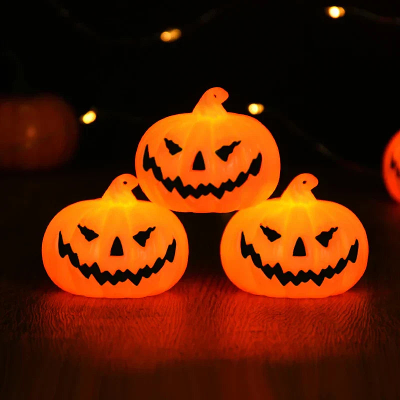 Halloween pumpkin lantern interior decoration, vintage horror Halloween family party kitchen table decoration