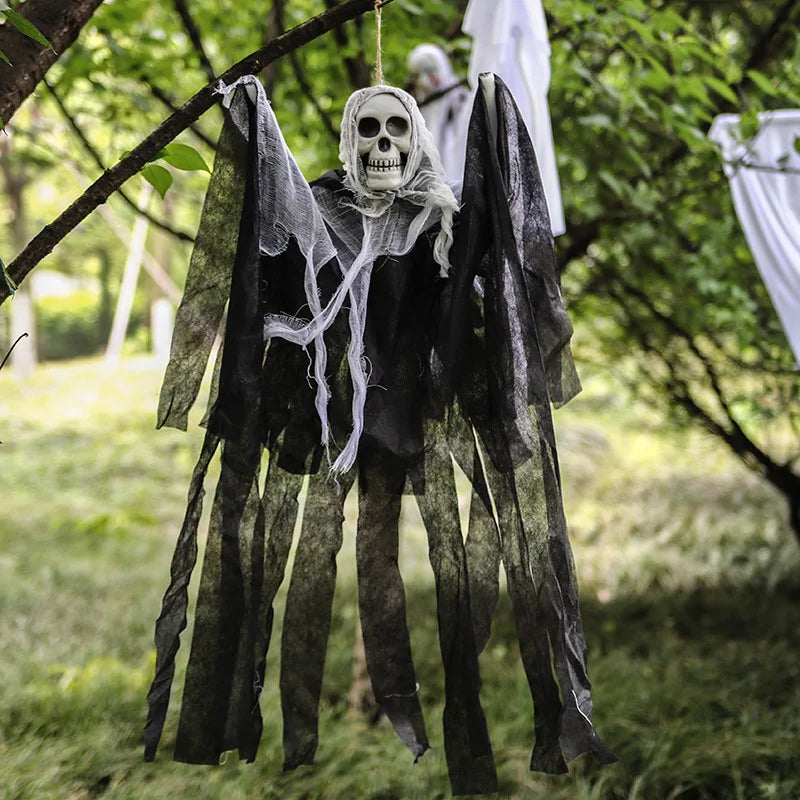 Nocevital Halloween Hanging Ghost Decorations Outdoor Indoor, Horror Grim Reaper Skull Decorations, Creepy Skeleton Ghost for Party Outdoor Patio Porch Haunted House