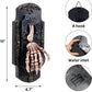 Halloween skeleton hand doorbell, sensor and spray function, party props decoration add a touch of horror, suitable for Halloween home office decoration